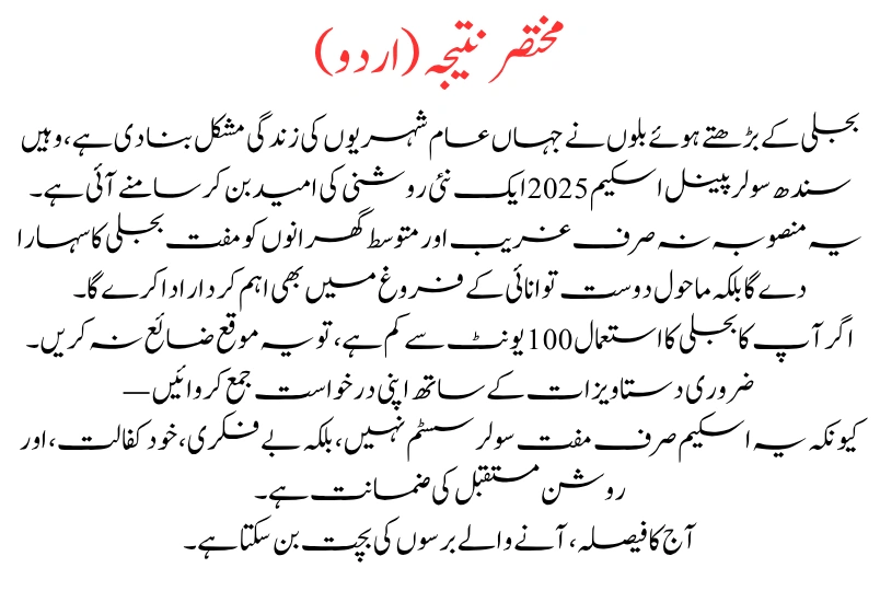 Sindh Solar Panel Scheme